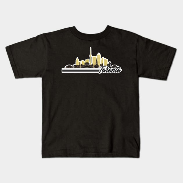 Toronto skyline retro design Kids T-Shirt by SerenityByAlex